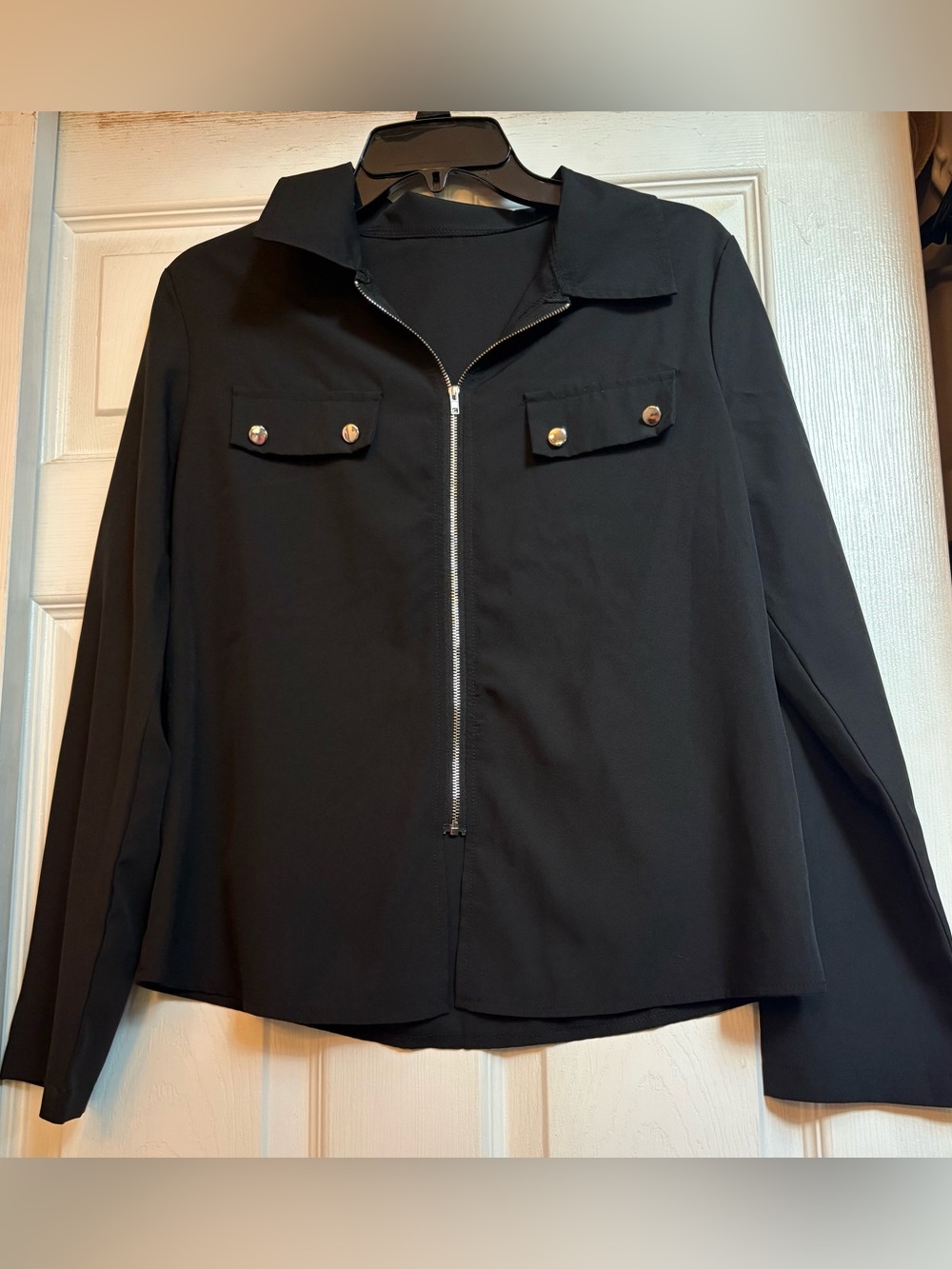 Black Zip-Front Women's Jacket. Size: Small
